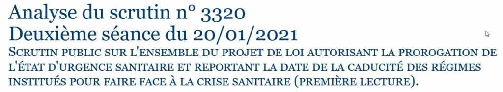 Résultats du vote, par député, par région.